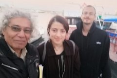 مع الصديق جاك من قبرص والصديقة آنا امريكا  في مرفأ صور لبنان 2019